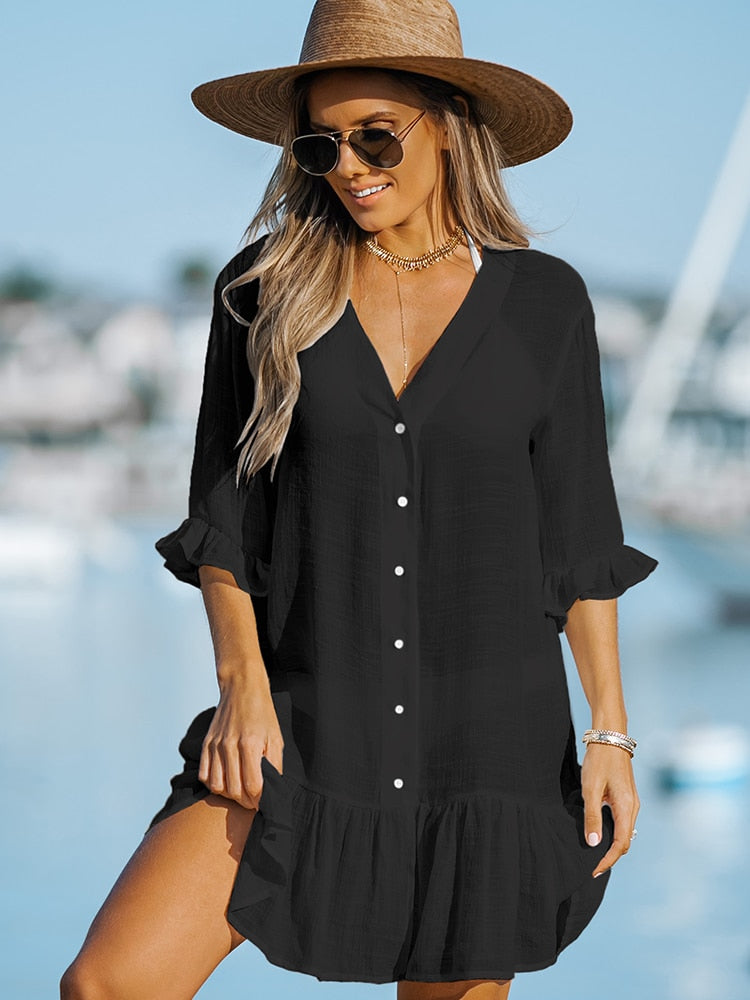 Button-Front Coverup