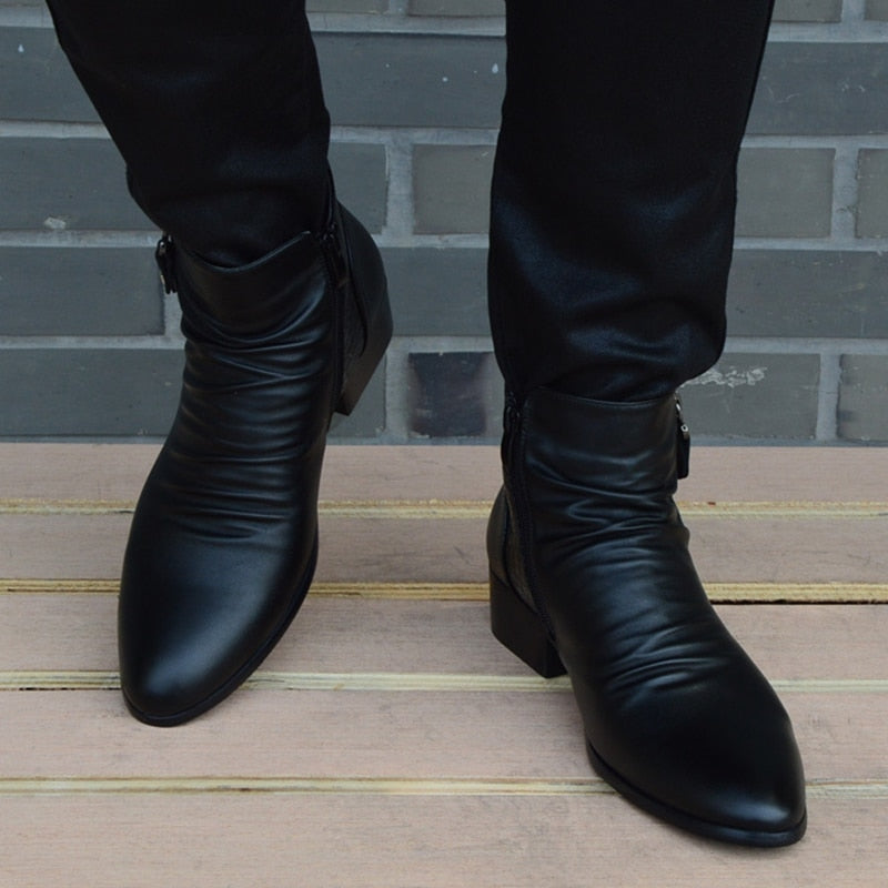 Leather Ankle Boots with Zip