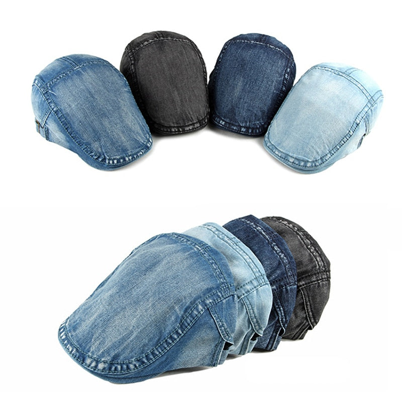 Simple Washed Denim Beret