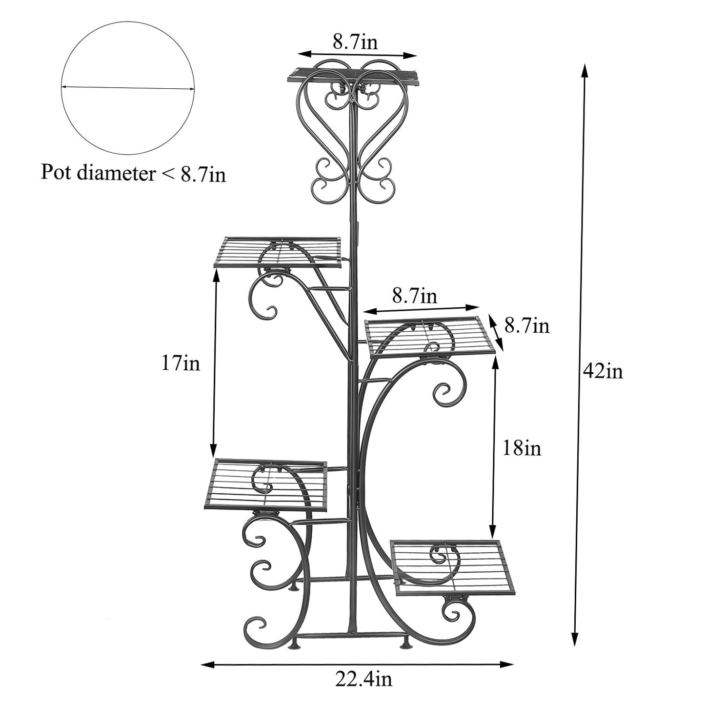 5 Tier Tall Plant Stand