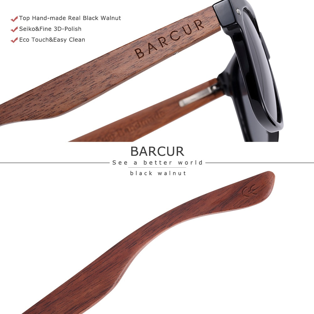 BARCUR Black Walnut Sunglasses