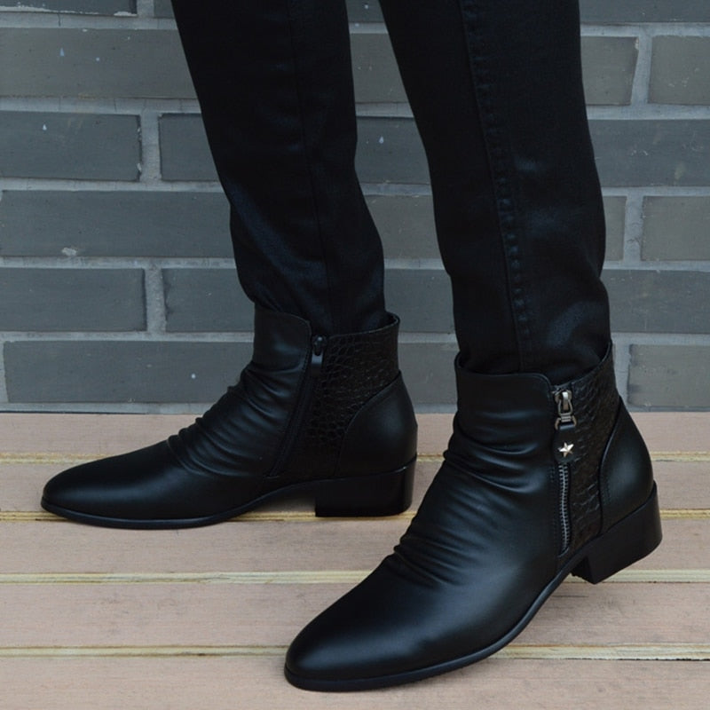 Leather Ankle Boots with Zip