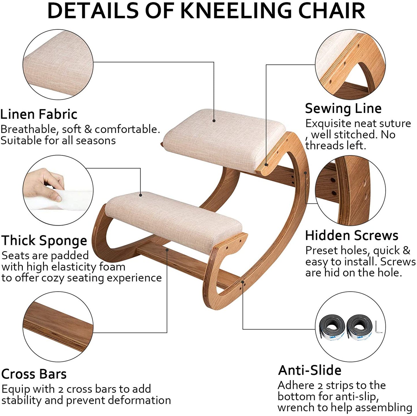 VEVOR Ergonomic Rocking Stool