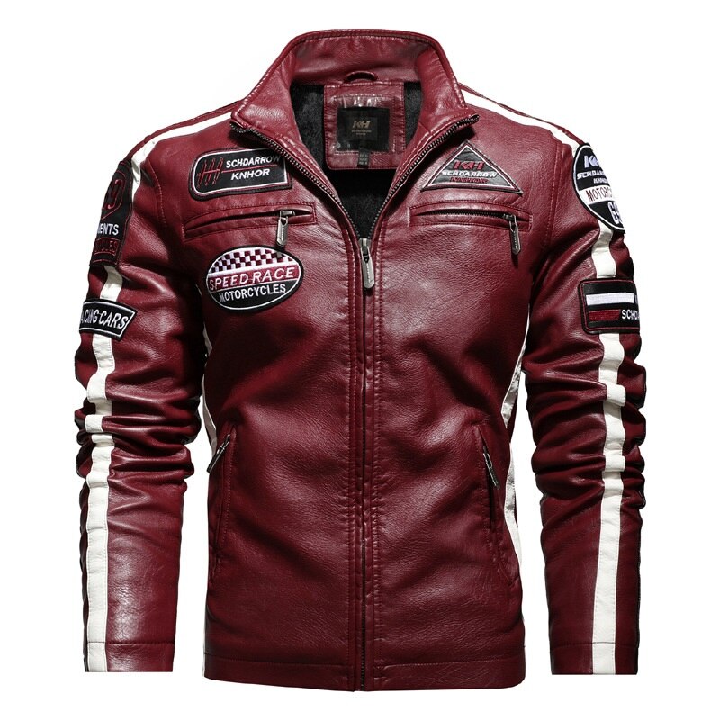 Faux Leather Racing Jacket