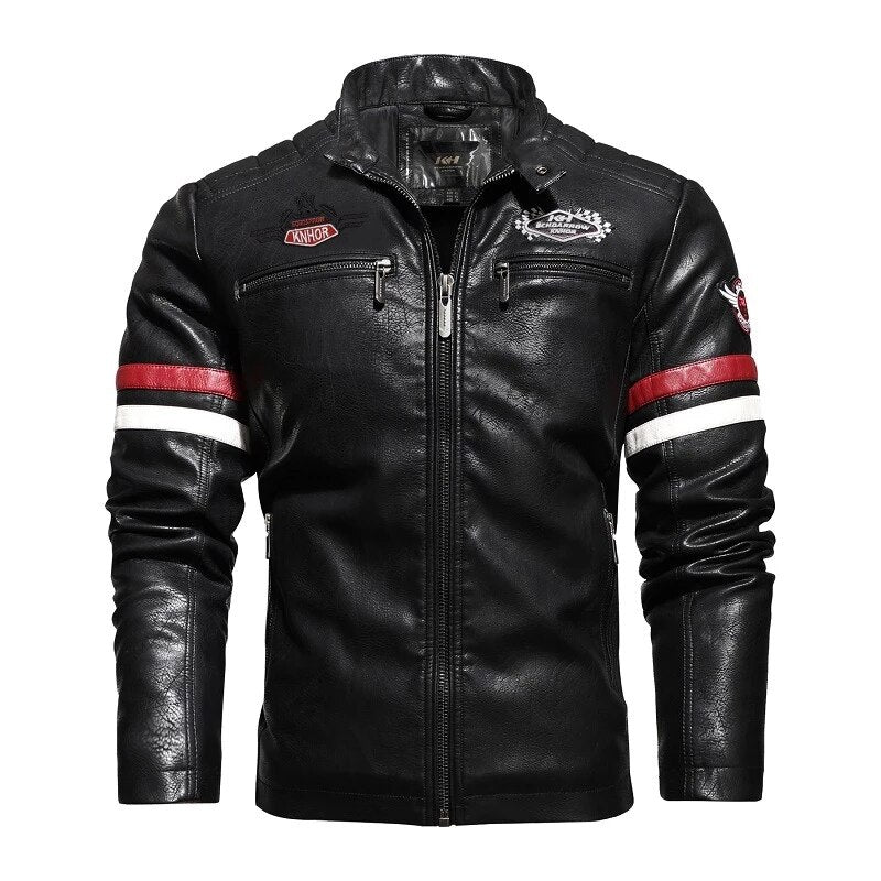 Faux Leather Racing Jacket