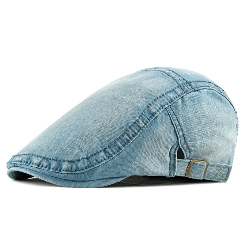 Simple Washed Denim Beret