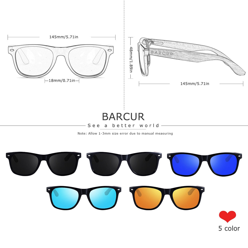 BARCUR Black Walnut Sunglasses