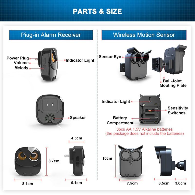 HTZSAFE Wireless Driveway Security Alarm