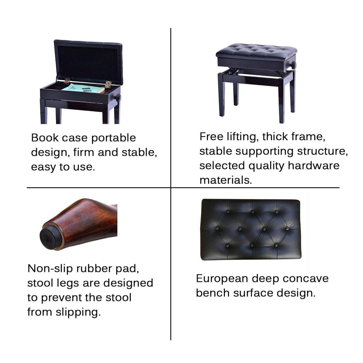 Wooden Piano Bench