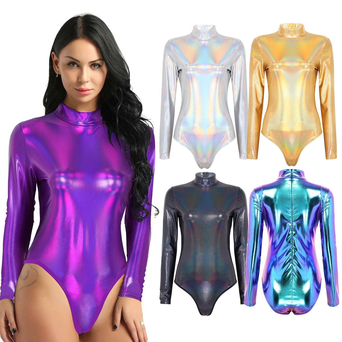 Chic Try Metallic Leotard