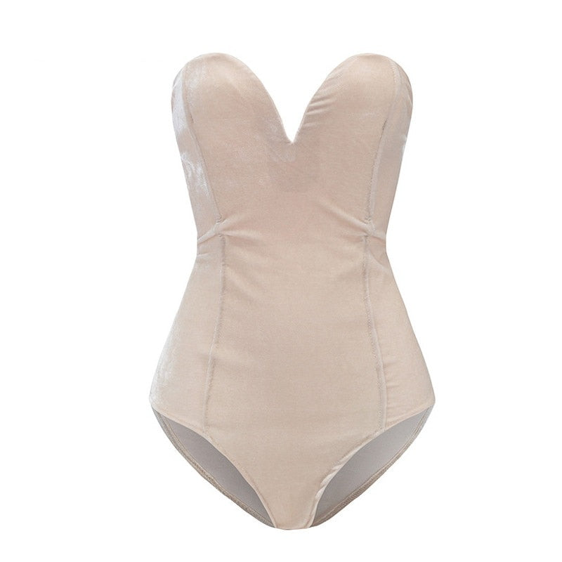 Velvet Lace Up Bodysuit