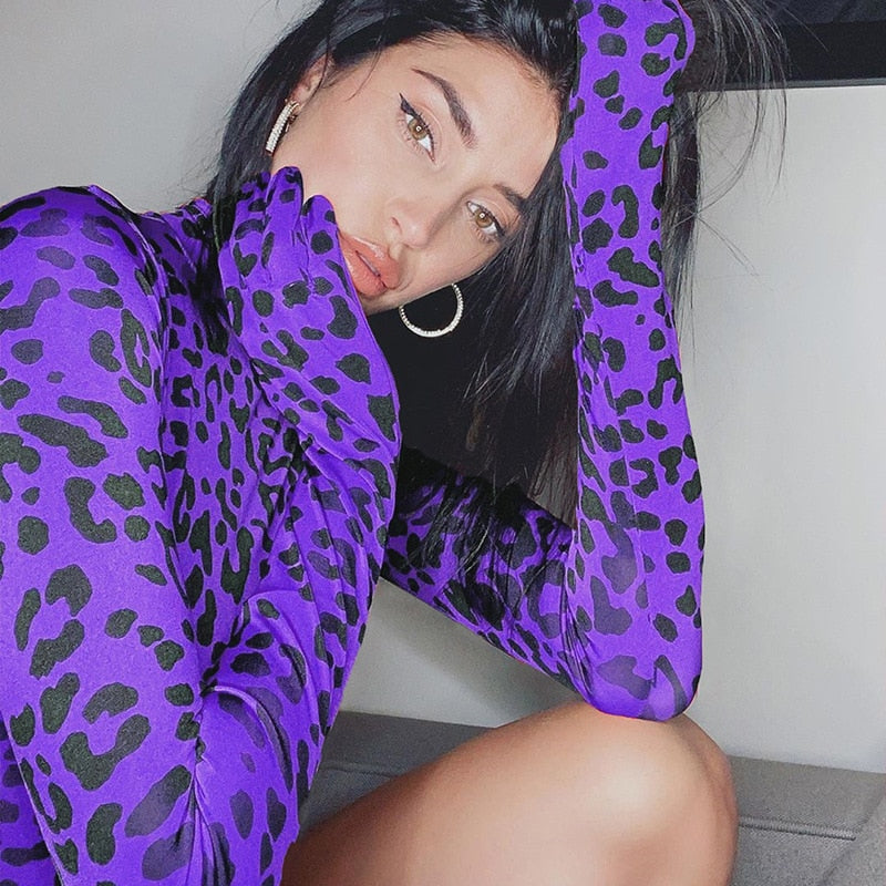 BKLD Turtleneck Leopard Print Bodysuit