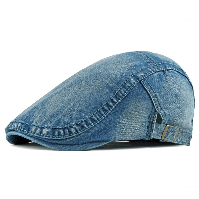Simple Washed Denim Beret