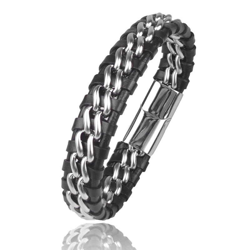 Genuine Gold Plated Leather Bracelet