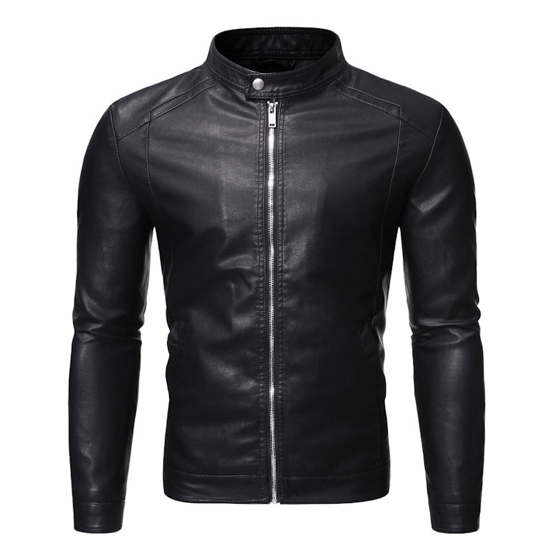 Faux Leather Casual Jacket