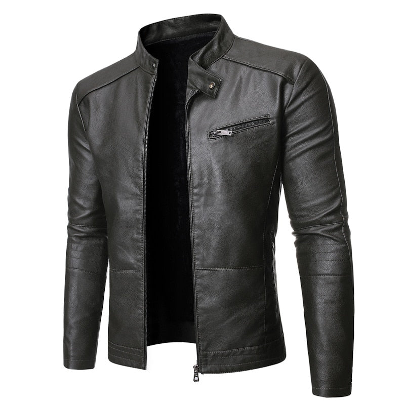 Korean Faux Leather Jacket