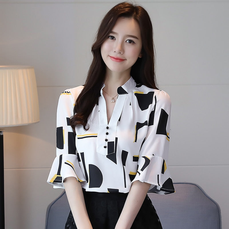 New Chiffon Printed Blouse