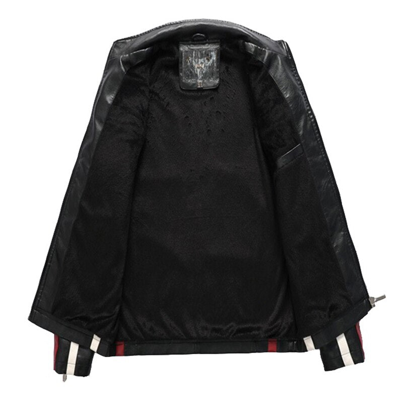 Faux Leather Racing Jacket