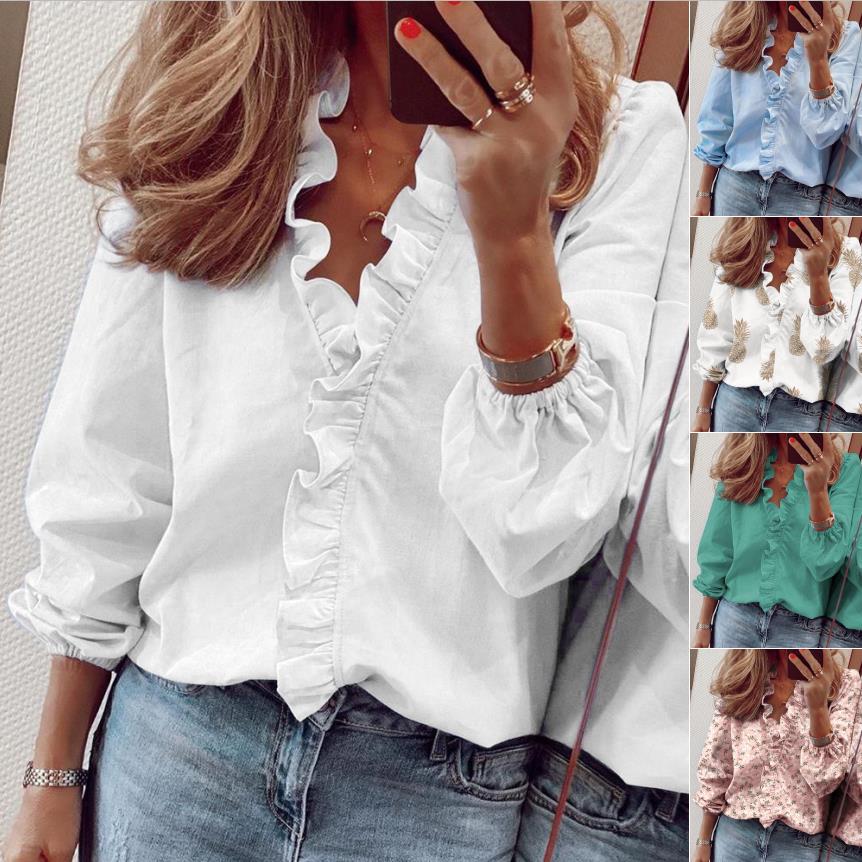 Elegant White Ruffle Blouse