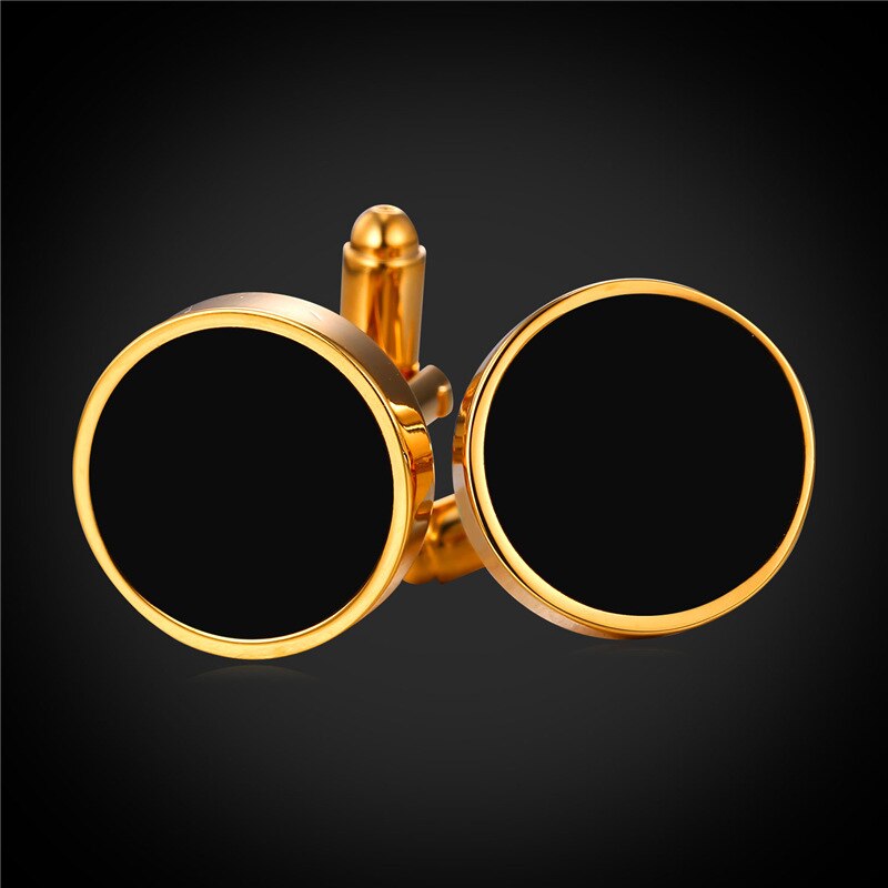 Black Round Cufflinks