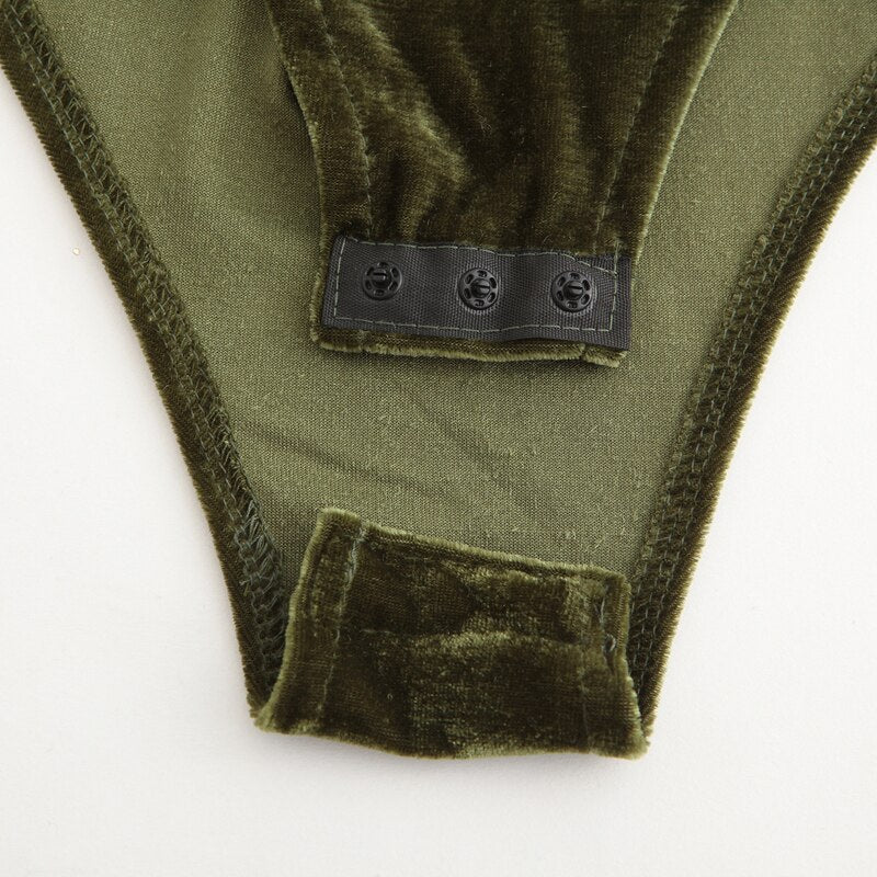 Velvet Lace Up Bodysuit