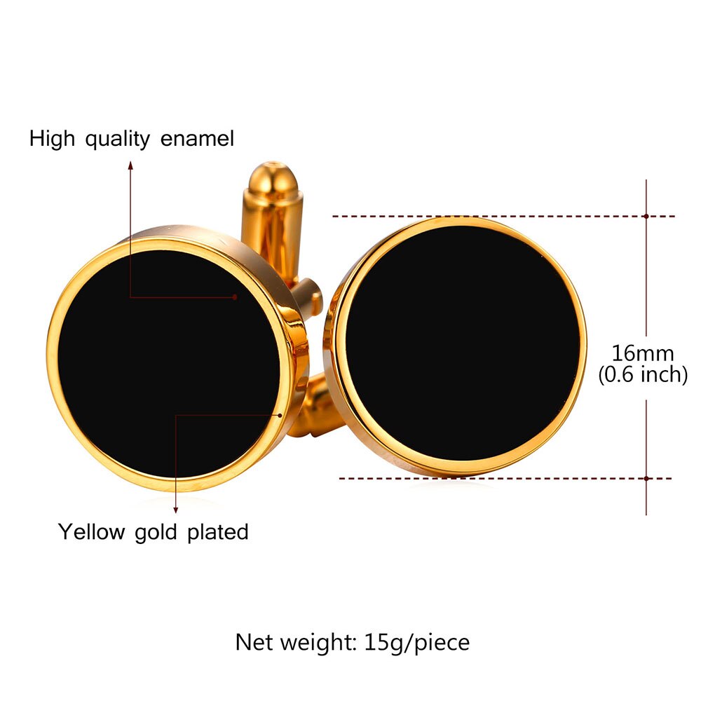 Black Round Cufflinks