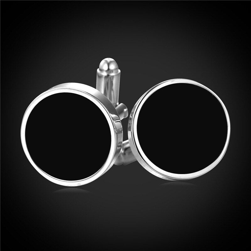 Black Round Cufflinks