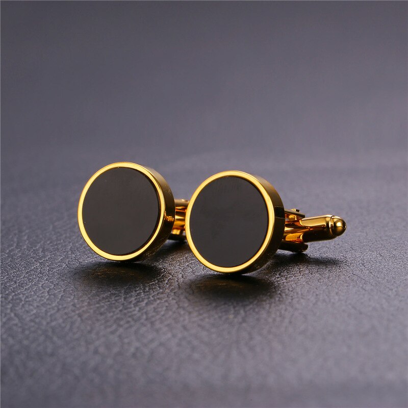 Black Round Cufflinks