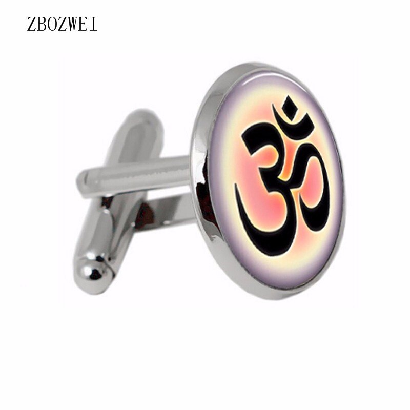 1 White Buddhist Cufflinks