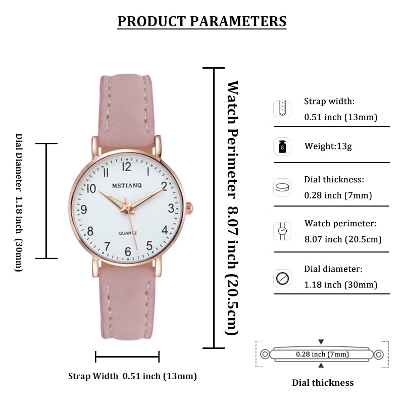 KZD Leather Strap Watch