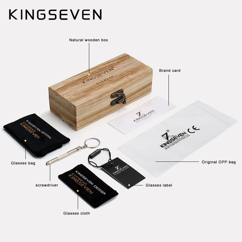 KINGSEVEN Wooden Sunglasses
