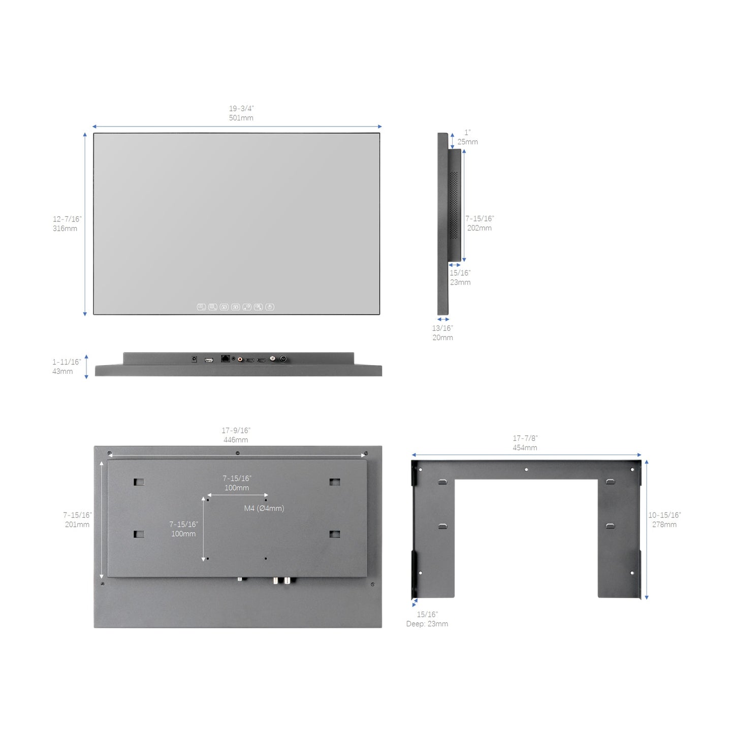 SOURIA 22 inch Touchscreen Mirror LED Bathroom TV