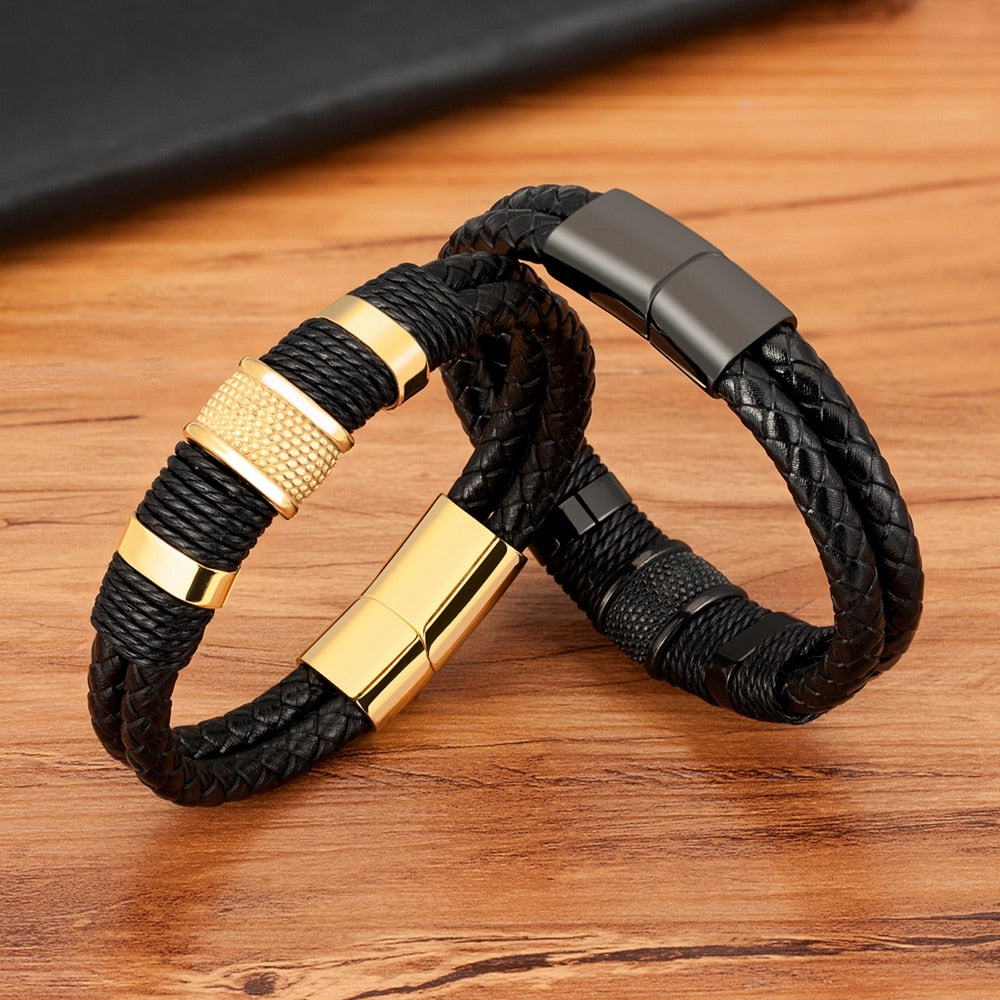 XQNI Woven Leather Bracelet