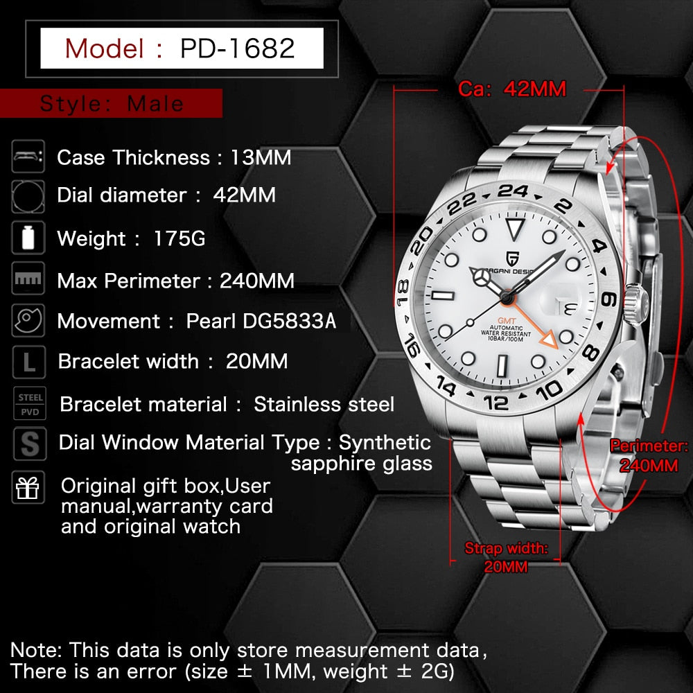 PAGANI GMT 42mm Watch