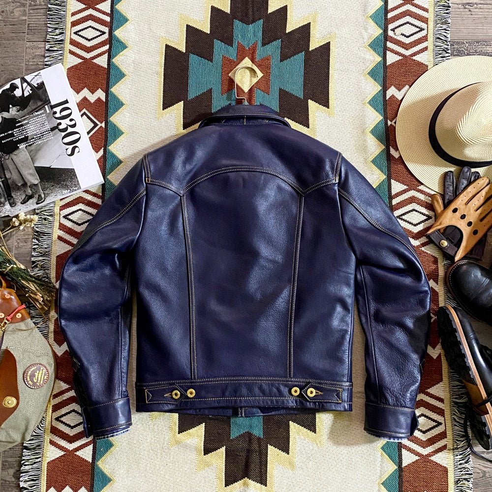 Cuero Slim Blue Jacket
