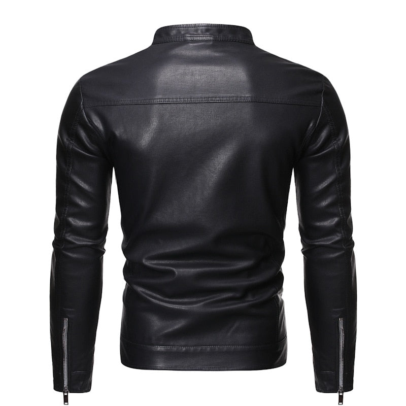 Faux Leather Casual Jacket