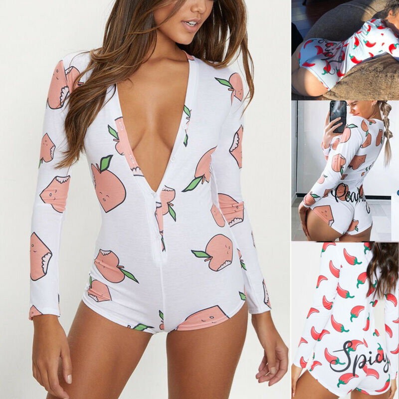 Printed V-Neck Long Sleeve Bodysuit