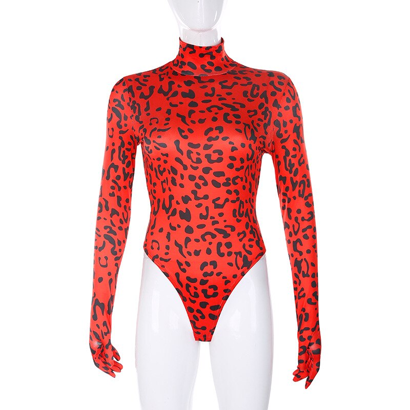 BKLD Turtleneck Leopard Print Bodysuit