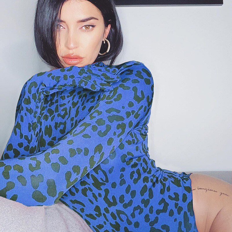 BKLD Turtleneck Leopard Print Bodysuit