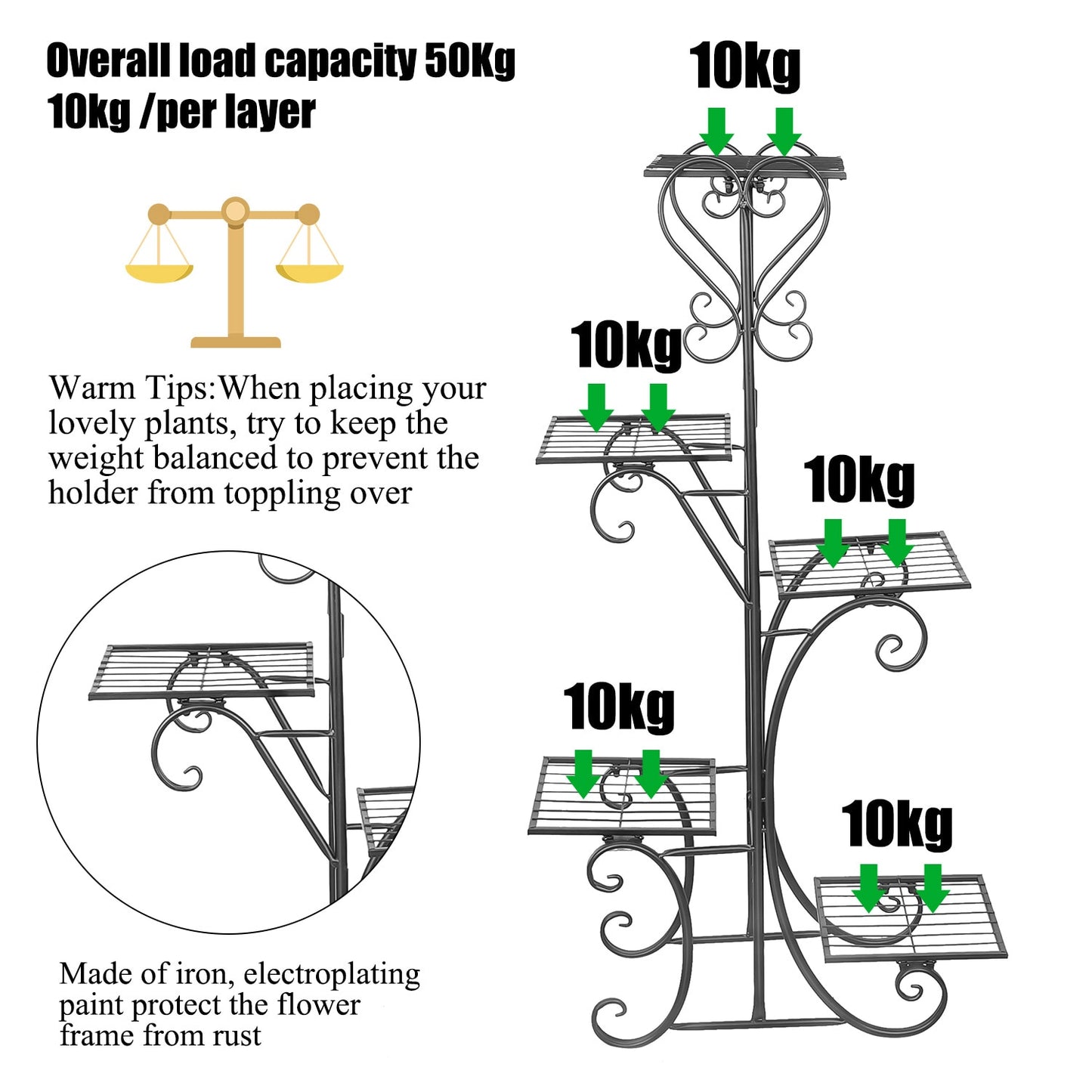5 Tier Tall Plant Stand