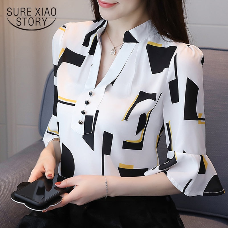 New Chiffon Printed Blouse