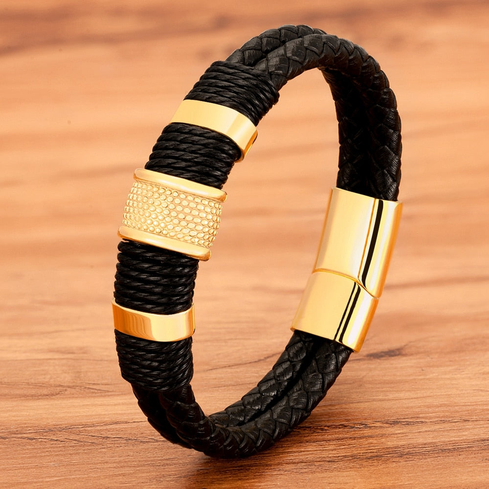 XQNI Woven Leather Bracelet