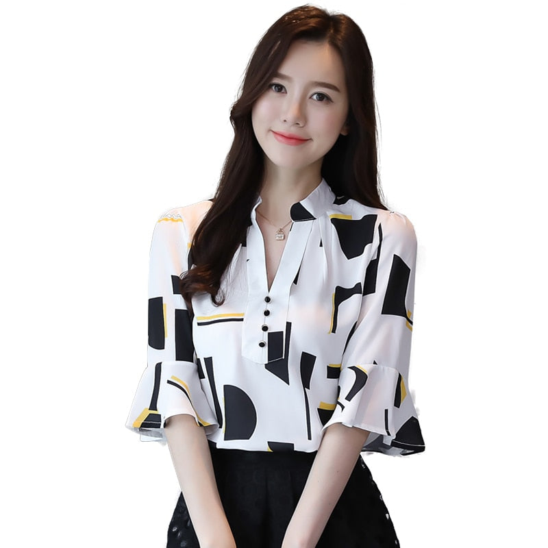 New Chiffon Printed Blouse