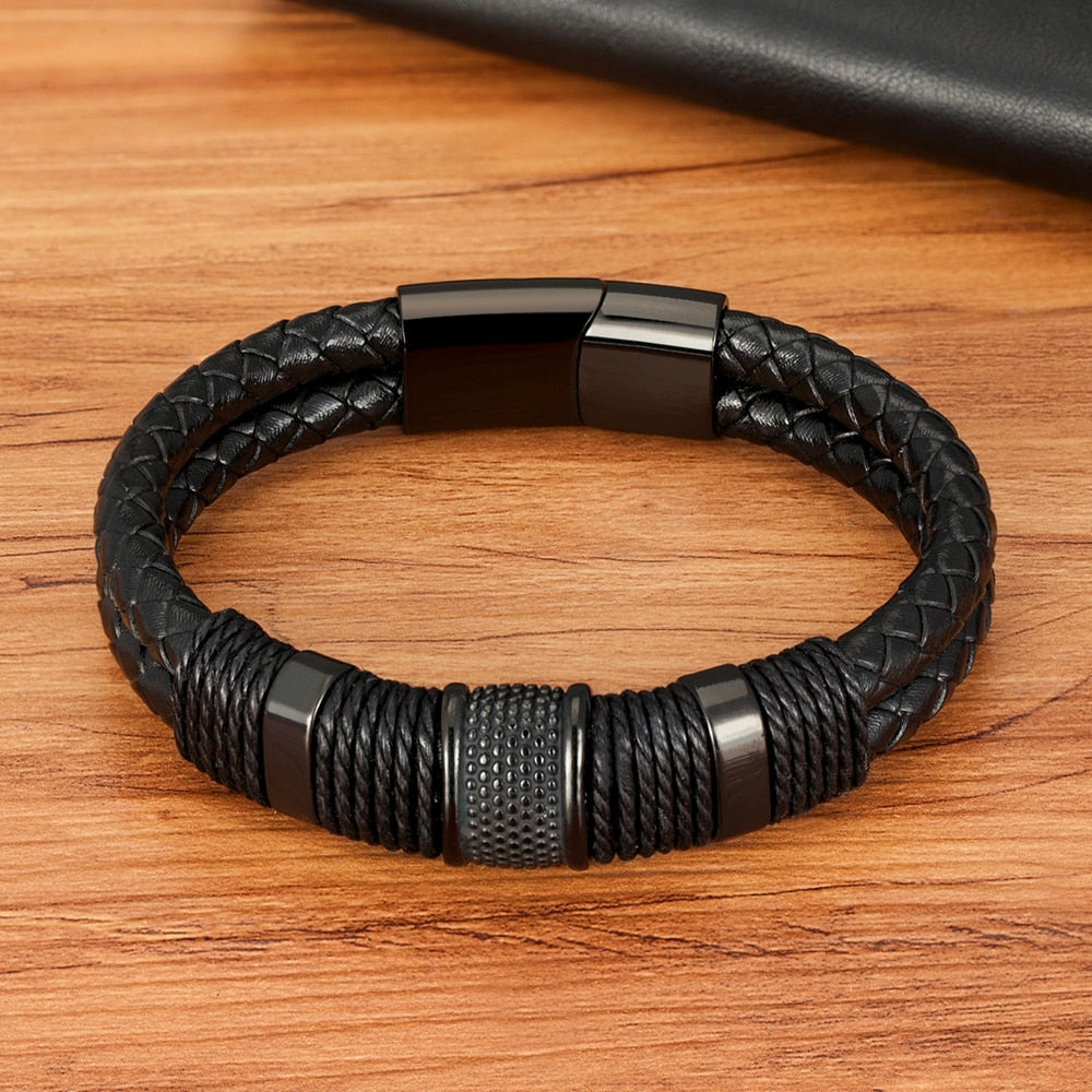 XQNI Woven Leather Bracelet