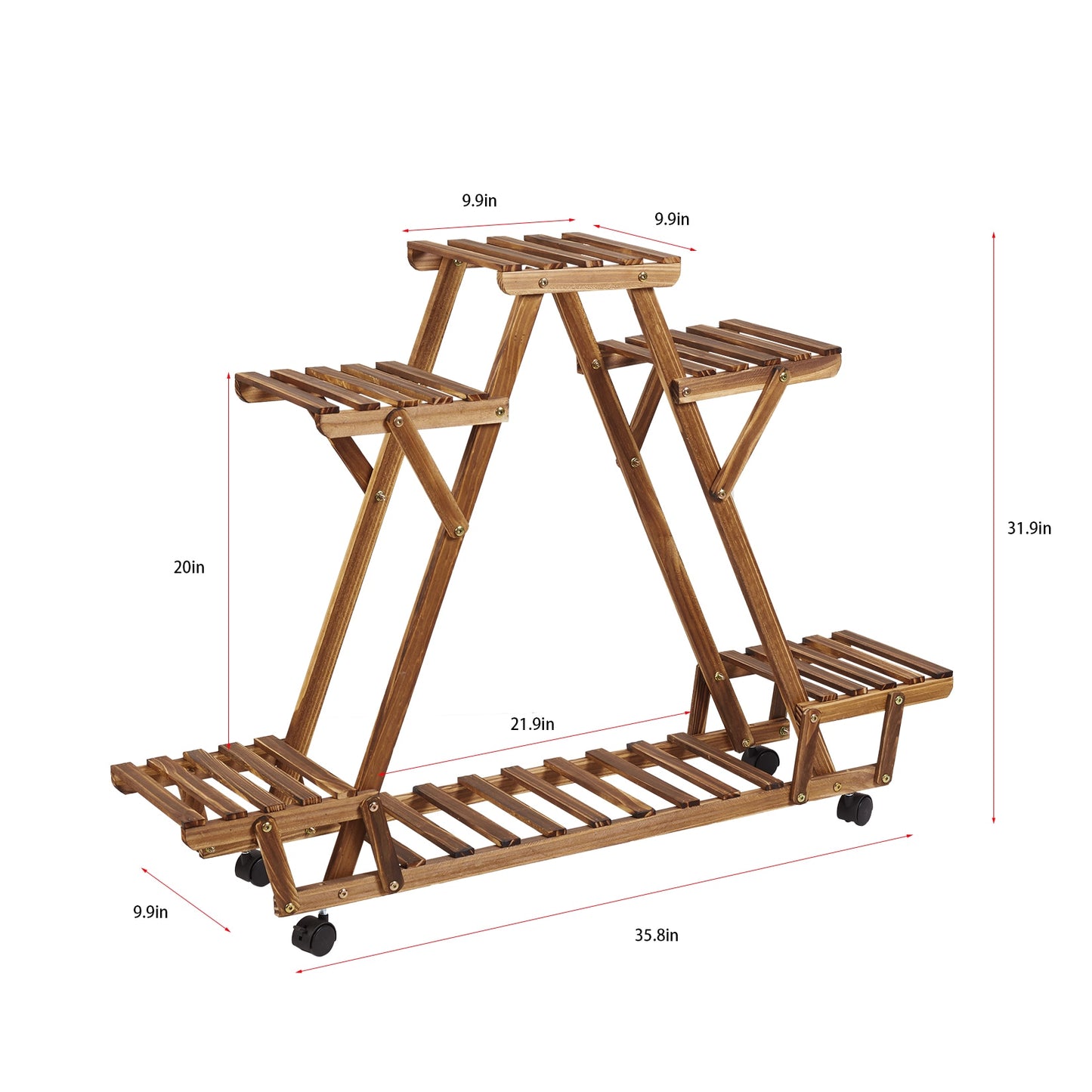 Wooden Triangle Pot Plant Stand