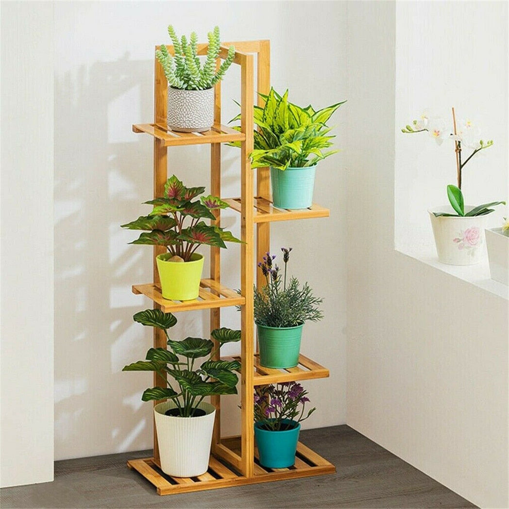 5/6 Tier Bamboo Plant Shelf