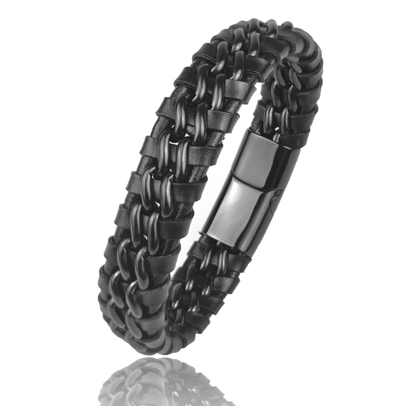 Genuine Gold Plated Leather Bracelet