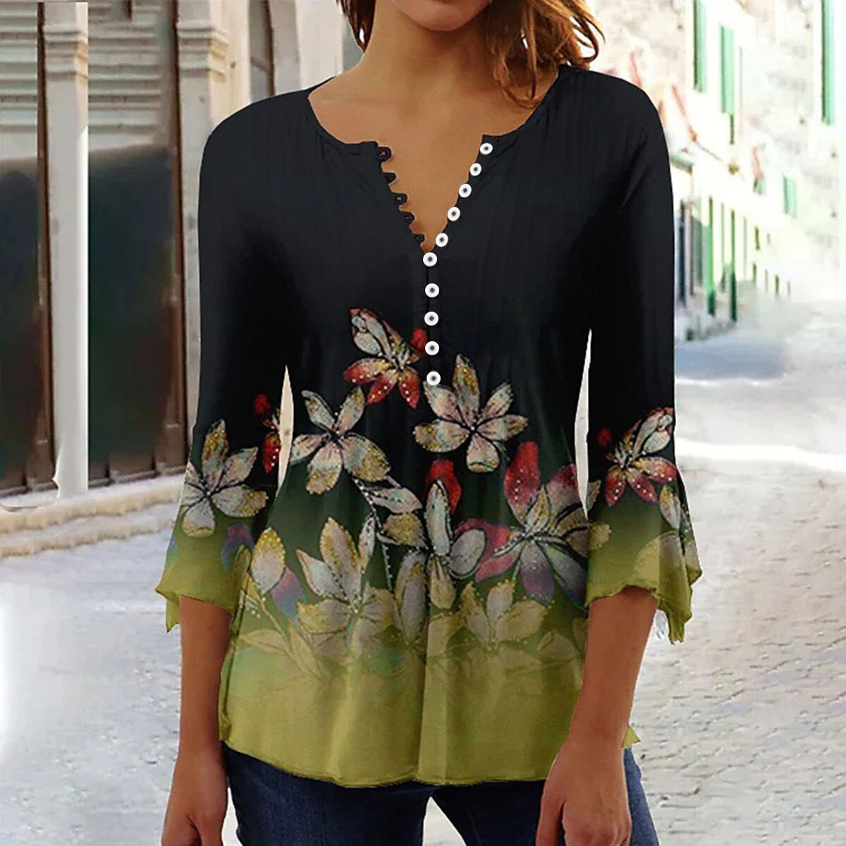 Button-Down Pattern Tee