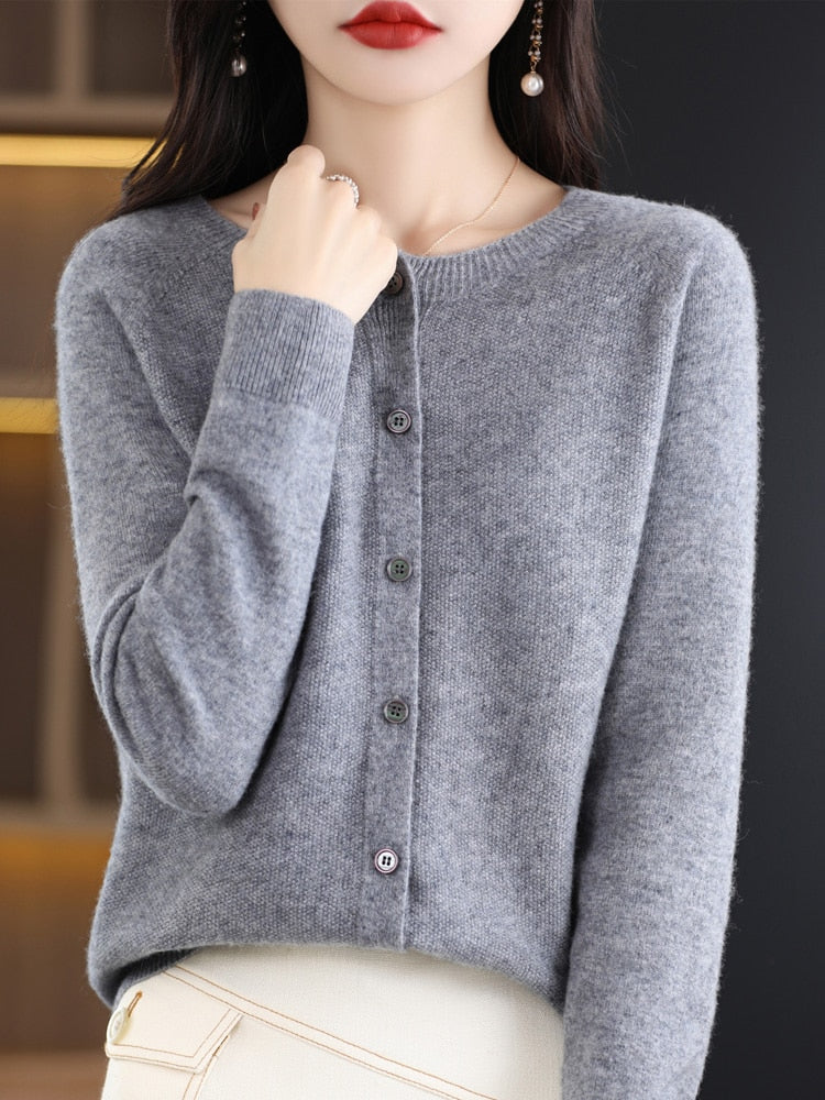 Autumn Button-up Merino Sweater