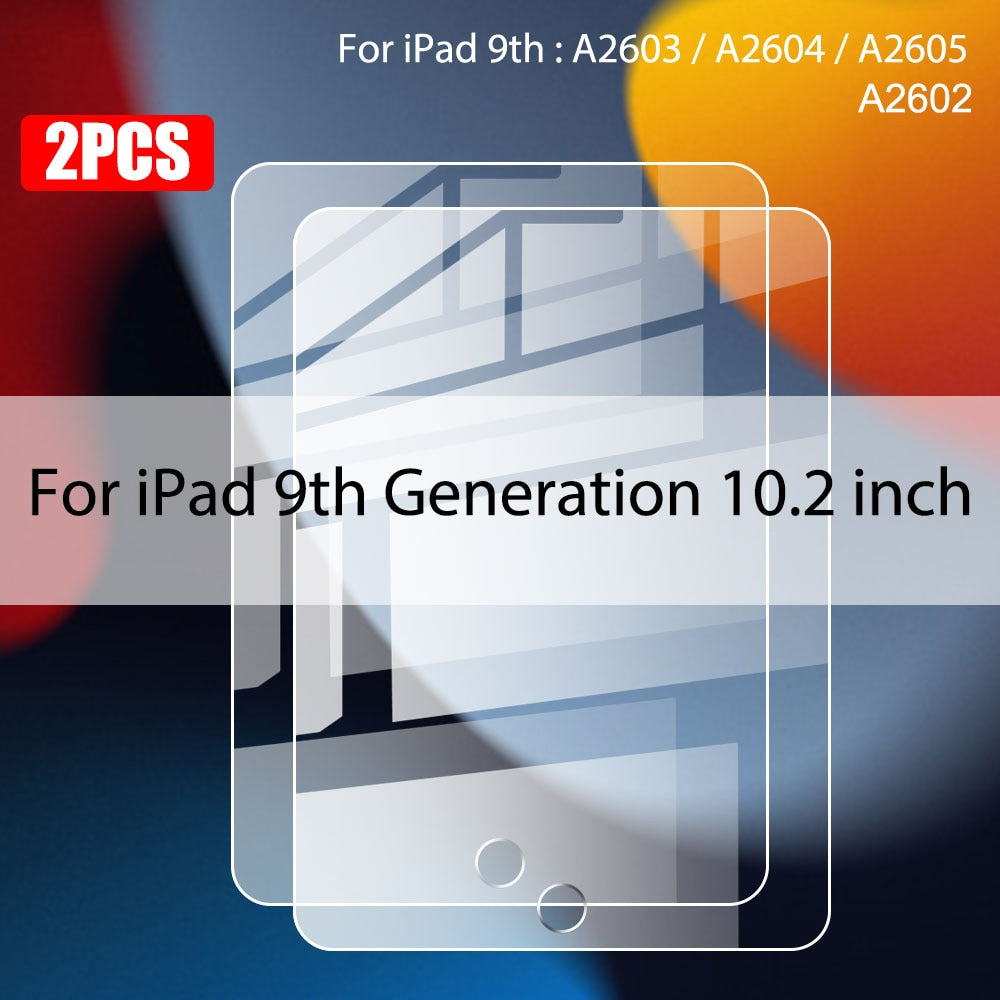 2 Piece Tempered Glass Screen Protector For iPad